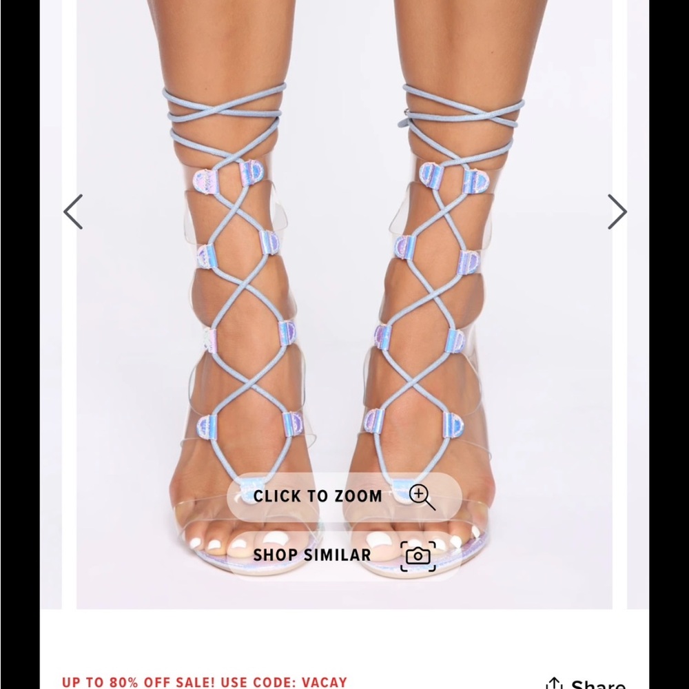 Strappy Blue Lace-Up Women's Sandals